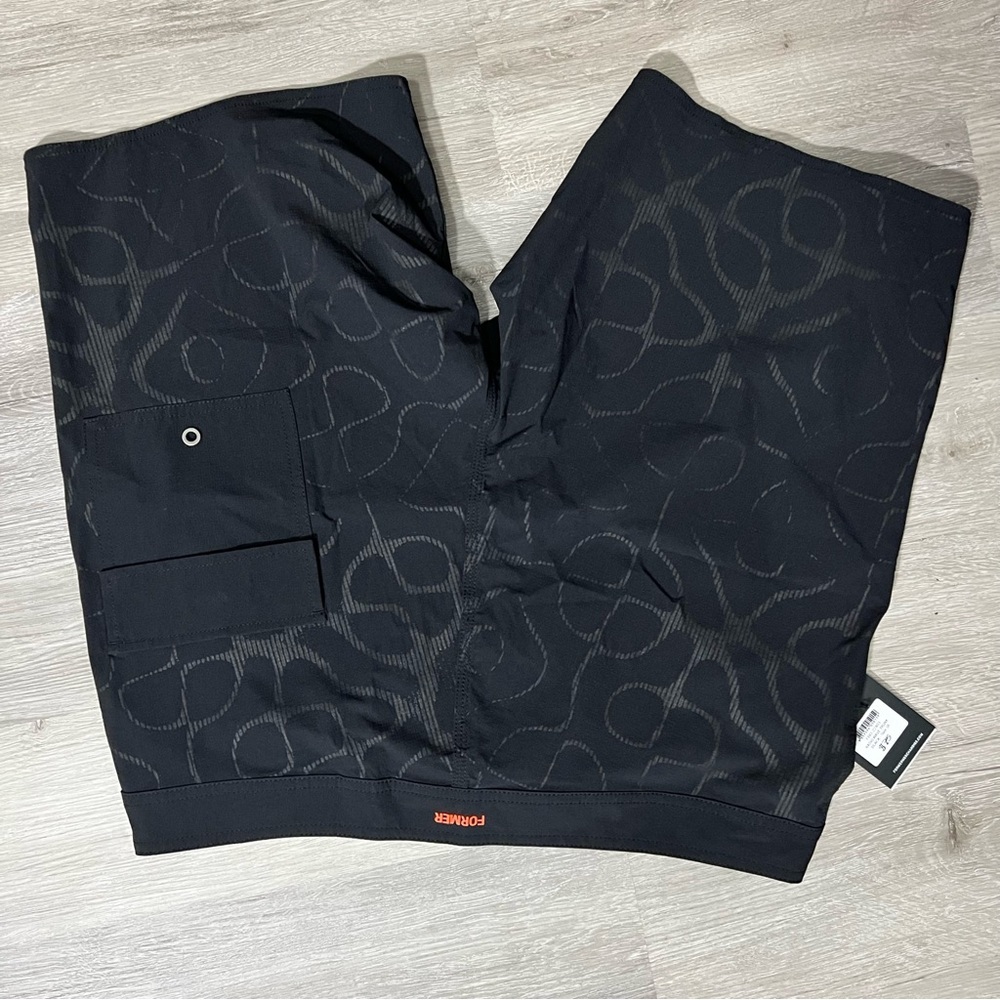 NWT Former Merchandise Men Radio Wave Swim Trunk Shorts Black Size 38 - Picture 6 of 11